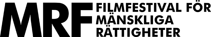 Logotyp för MRF. Sanserif i versaler: MRF, filmfestival för mänskliga rättigheter