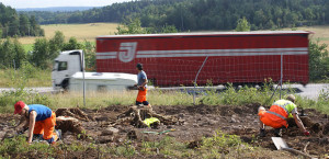 Bild arkeologisk undersökning utmed E6 i Tanum.