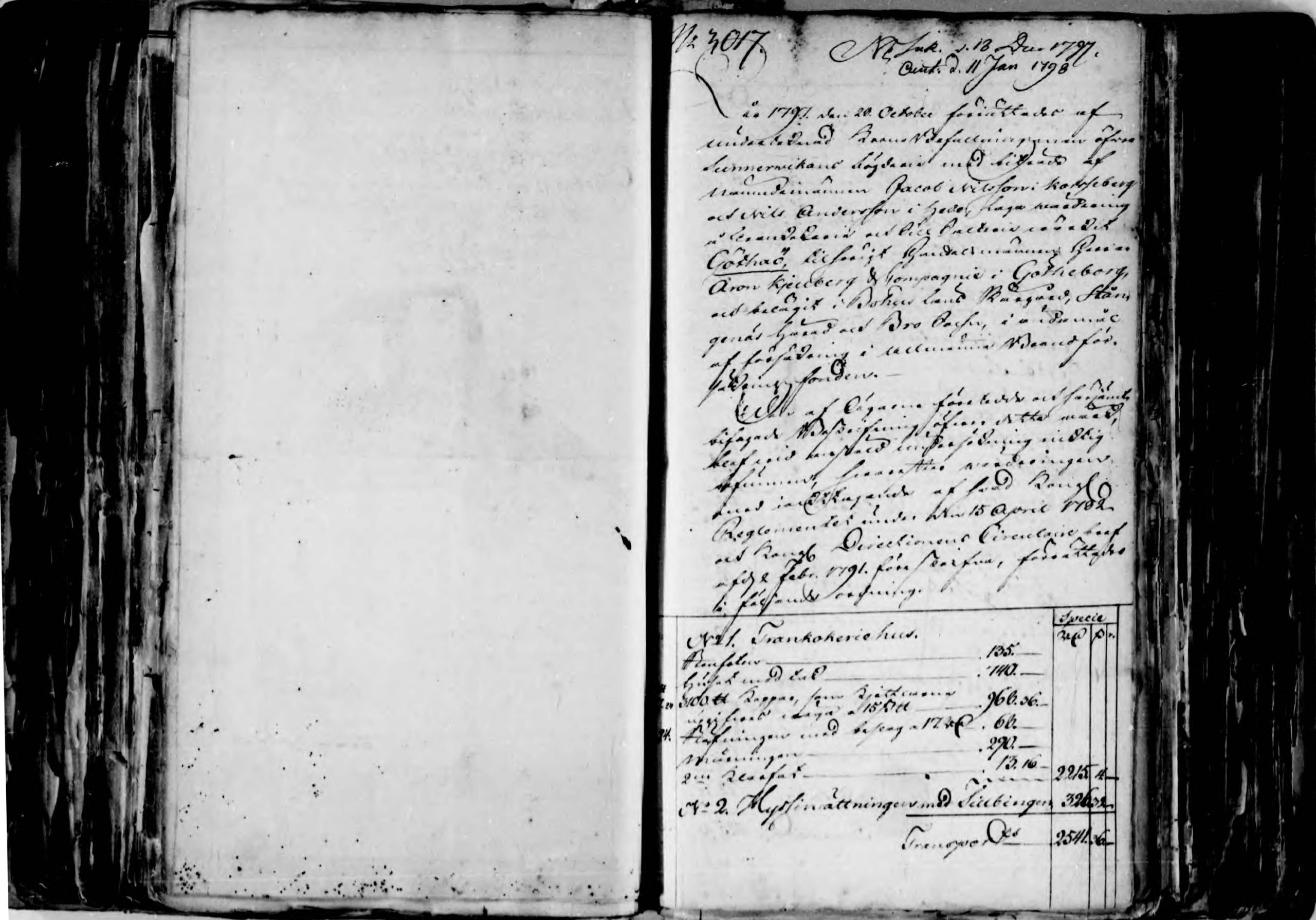 Foto på ett bokuppslag med svårläst text i äldre stil.