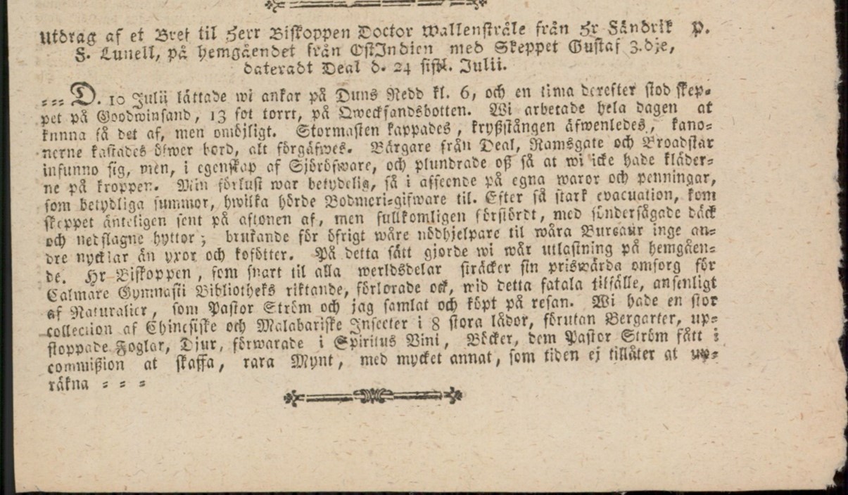 Tidningsartikel med text i frakturstil
