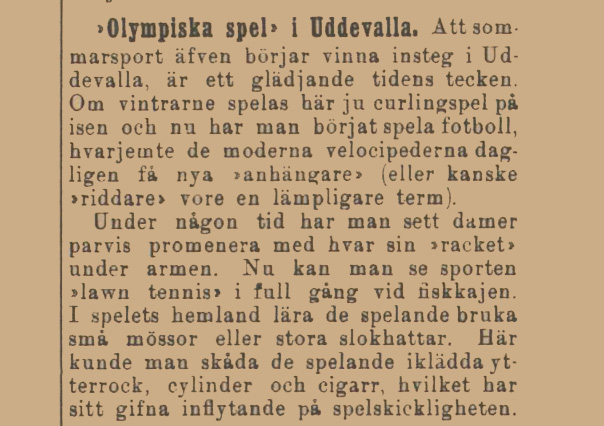 Gulnad tidningsartikel om idrott i Uddevalla.