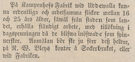 Gulnad tidningsnotis med tryckt text.