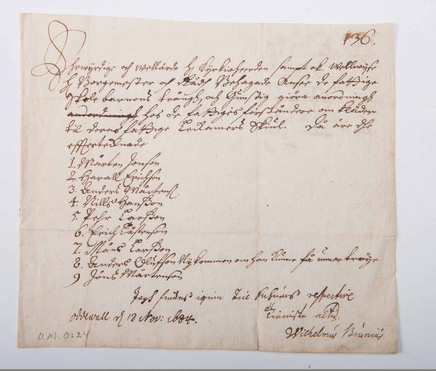 Färgfoto av handskrivet dokument.