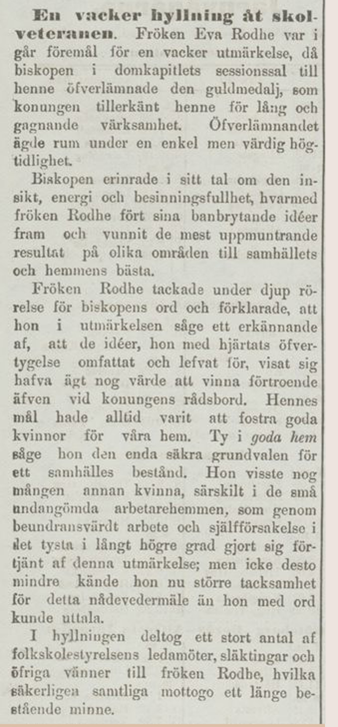 Tidningsartikel.