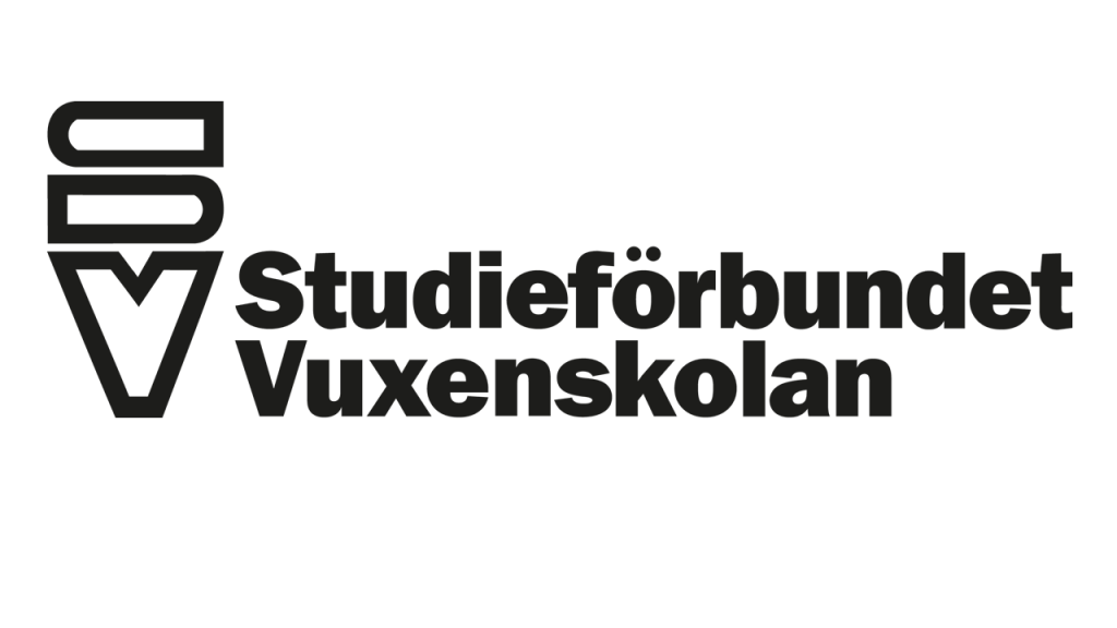 Logotyp. Studieförbundet Vuxenskolans logotyp i svart vitt. 